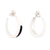 Sodalite half-hoop earrings, 'Dual Enchantment' - Silver Half-Hoop Earrings with Inlaid Sodalite Stone (image 2c) thumbail