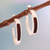 Jasper half-hoop earrings, 'Dual Enchantment' - Sterling Silver Half-Hoop Earrings with Inlaid Jasper Stone (image 2) thumbail