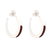 Jasper half-hoop earrings, 'Dual Enchantment' - Sterling Silver Half-Hoop Earrings with Inlaid Jasper Stone thumbail