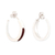 Jasper half-hoop earrings, 'Dual Enchantment' - Sterling Silver Half-Hoop Earrings with Inlaid Jasper Stone (image 2d) thumbail