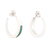 Amazonite half-hoop earrings, 'Dual Enchantment' - Sterling Silver Half-Hoop Earrings with Inlaid Amazonite Gem (image 2c) thumbail