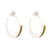 Serpentine half-hoop earrings, 'Dual Enchantment' - Silver Half-Hoop Earrings with Inlaid Serpentine Gem