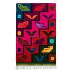 Wool tapestry, 'Childhood Dream' - Fringed Bird-Themed Wool Tapestry Hand-Woven in Peru