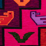 Wool tapestry, 'Childhood Dream' - Fringed Bird-Themed Wool Tapestry Hand-Woven in Peru