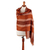 100% alpaca shawl, 'Striped Vibrancy' - 100% Alpaca Shawl in Orange & Brown with Stripes and Fringes