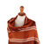 100% alpaca shawl, 'Striped Vibrancy' - 100% Alpaca Shawl in Orange & Brown with Stripes and Fringes