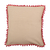 Embroidered cushion cover, 'Carnation & Passion' - Floral Cardinal Red and Ivory Embroidered Cushion Cover