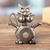 Figur aus recyceltem Metall, „Matey Feline“ – Skurrile, umweltfreundliche Katzenfigur aus recyceltem Metall aus Peru