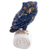 Sodalite and onyx sculpture, 'Sage Owl' - Handcrafted Sodalite Owl Sculpture with White Onyx Base thumbail