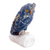 Sodalite and onyx sculpture, 'Sage Owl' - Handcrafted Sodalite Owl Sculpture with White Onyx Base (image 2b) thumbail