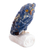 Sodalite and onyx sculpture, 'Sage Owl' - Handcrafted Sodalite Owl Sculpture with White Onyx Base