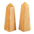 Jasper obelisks, 'Desert Sand' (pair) - Pair of Yellow Jasper Obelisk Sculptures Handmade in Peru thumbail