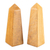 Jasper obelisks, 'Desert Sand' (pair) - Pair of Yellow Jasper Obelisk Sculptures Handmade in Peru (image 2b) thumbail