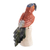 Skulptur aus mehreren Edelsteinen - Handgefertigte Papageienskulptur aus mehreren Edelsteinen mit Onyxsockel