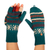 Alpaca blend convertible gloves, 'Teal Mountains' - Traditional Knit Teal Alpaca Blend Convertible Gloves