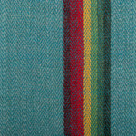 100% alpaca scarf, 'Proud Rivers' - Handwoven Striped Turquoise 100% Alpaca Scarf with Fringes