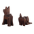 Wood figurines, 'Faithful Friends' (set of 2) - Set of 2 Handmade Minimalist Dog-Themed Cedarwood Figurines (image 2b) thumbail