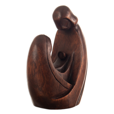 Wood sculpture, 'Nazareth Family' - Hand-Carved Minimalist Holy Family Cedarwood Sculpture