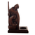 Wood tealight candleholder, 'Luminous Night' - Hand-Carved Holy Family-Themed Wood Tealight Candleholder thumbail