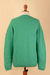 pullover aus 100 % Alpaka - Pullover aus 100 % Alpakawolle mit Zopfmuster und Streifenmuster in Grün