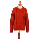 100% alpaca pullover sweater, 'Rusty Honeycomb' - Soft Honeycomb-Patterned Rust 100% Alpaca Pullover Sweater