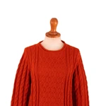 100% alpaca pullover sweater, 'Rusty Honeycomb' - Soft Honeycomb-Patterned Rust 100% Alpaca Pullover Sweater