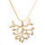 Gold-plated pendant necklace, ‘Radiant Life Journey’ - Polished 18k Gold-Plated Pendant Necklace with Leaf Motif
