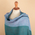 100% baby alpaca shawl, 'Andean Rivers' - Handloomed Soft Cerulean and Purple 100% Baby Alpaca Shawl