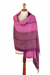 100% baby alpaca shawl, 'Andean Elysium' - Handloomed Soft Lilac and Plum 100% Baby Alpaca Shawl thumbail