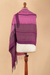 100% baby alpaca shawl, 'Andean Elysium' - Handloomed Soft Lilac and Plum 100% Baby Alpaca Shawl (image 2d) thumbail