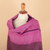 100% baby alpaca shawl, 'Andean Elysium' - Handloomed Soft Lilac and Plum 100% Baby Alpaca Shawl (image 2e) thumbail