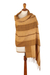 100% baby alpaca shawl, 'Andean Evening' - Handloomed Soft Brown and Beige 100% Baby Alpaca Shawl thumbail