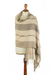 100% baby alpaca shawl, 'Andean Heights' - Handloomed Soft Ivory and Beige 100% Baby Alpaca Shawl thumbail