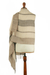 100% baby alpaca shawl, 'Andean Heights' - Handloomed Soft Ivory and Beige 100% Baby Alpaca Shawl (image 2c) thumbail