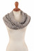 Calentador de cuello en mezcla de alpaca - Braga de cuello de punto en mezcla de alpaca en gris camel y negro