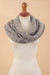 Calentador de cuello en mezcla de alpaca - Braga de cuello de punto en mezcla de alpaca en gris camel y negro