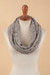 Calentador de cuello en mezcla de alpaca - Braga de cuello de punto en mezcla de alpaca en gris camel y negro