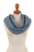 Alpaca blend neck warmer, 'Delirium in Blue' - Knit Alpaca Blend Neck Warmer in Blue Crafted in Peru