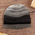 100% alpaca hat, 'Monochromatic Shades' - Knit 100% Alpaca Hat in Grey Silver and Black Hues from Peru (image 2) thumbail