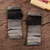 100% alpaca fingerless mittens, 'Monochromatic Shades' - 100% Alpaca Grey and Black Knit Fingerless Mittens from Peru (image 2) thumbail
