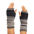 100% alpaca fingerless mittens, 'Monochromatic Shades' - 100% Alpaca Grey and Black Knit Fingerless Mittens from Peru thumbail
