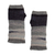 100% alpaca fingerless mittens, 'Monochromatic Shades' - 100% Alpaca Grey and Black Knit Fingerless Mittens from Peru (image 2b) thumbail
