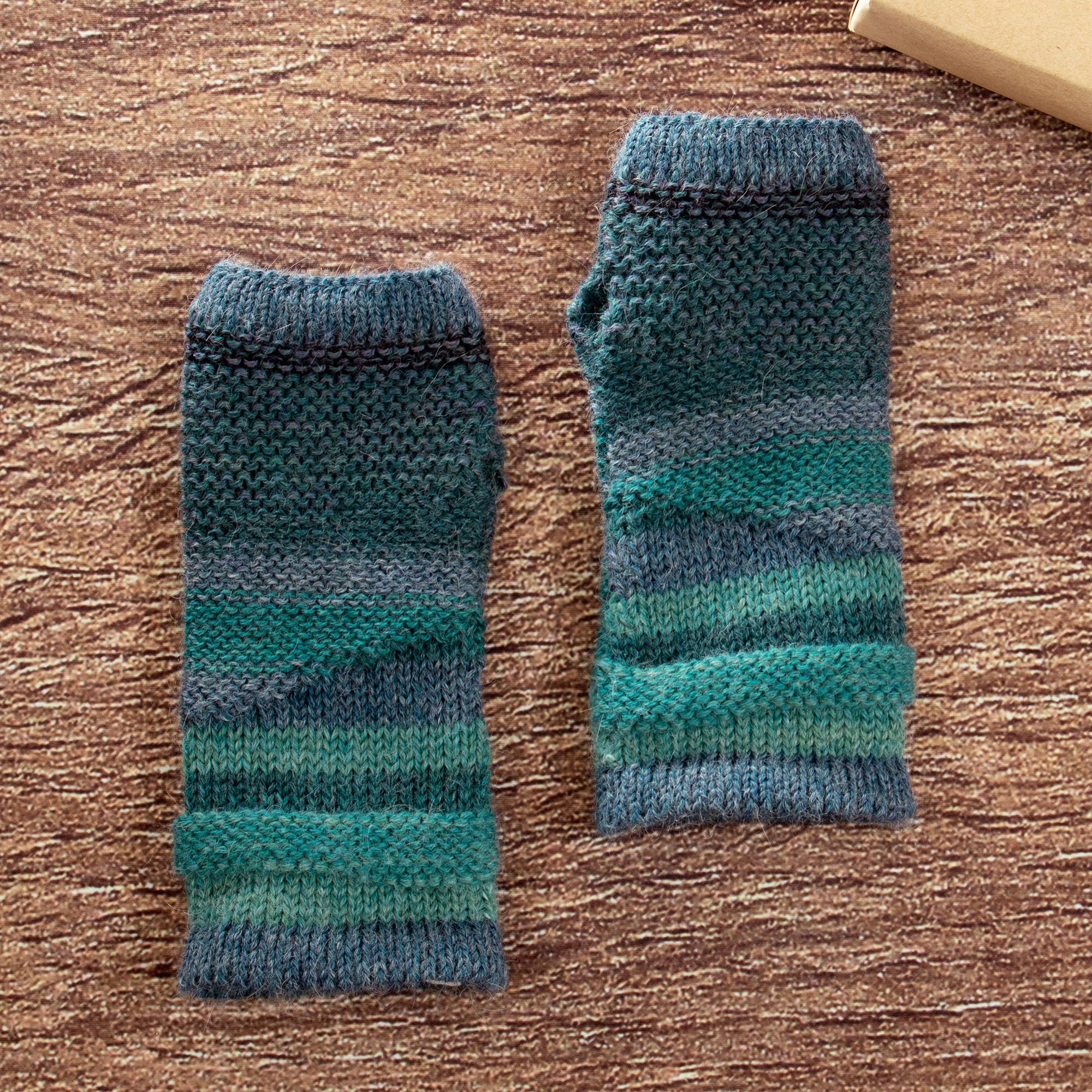 Fingerless Alpaca Gloves X-Large / Ocean Blue