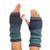100% alpaca fingerless mittens, 'Shades of Blue' - 100% Alpaca Blue and Teal Knit Fingerless Mittens from Peru thumbail