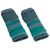 100% alpaca fingerless mittens, 'Shades of Blue' - 100% Alpaca Blue and Teal Knit Fingerless Mittens from Peru (image 2c) thumbail