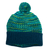 Alpaca blend hat, 'Pretty in Blue' - Blue Teal Green Patterned Knit Alpaca Blend Hat with Pompom