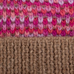 Alpaca blend hat, 'Pretty in Pink' - Patterned Knit Alpaca Blend Hat with Pompom in Pink & Brown