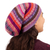 100% alpaca hat, 'La Vie en Rose' - Jacquard Knit 100% Alpaca Hat in Pink Fuchsia and Lavender (image 2d) thumbail