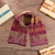 Alpaca blend scarf, 'Burgundy Andean Mosaics' - Knit Alpaca Blend Scarf in Burgundy Pink Green & Yellow Hues (image 2) thumbail
