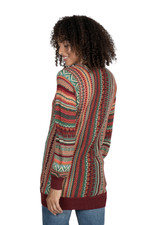 Baby alpaca blend cardigan, 'Zig-Zag Threads in Red' - Baby Alpaca Blend Cardigan with Geometric Patterns from Peru